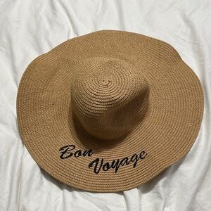 Wide Brim Straw Sun Hat - Bon Voyage